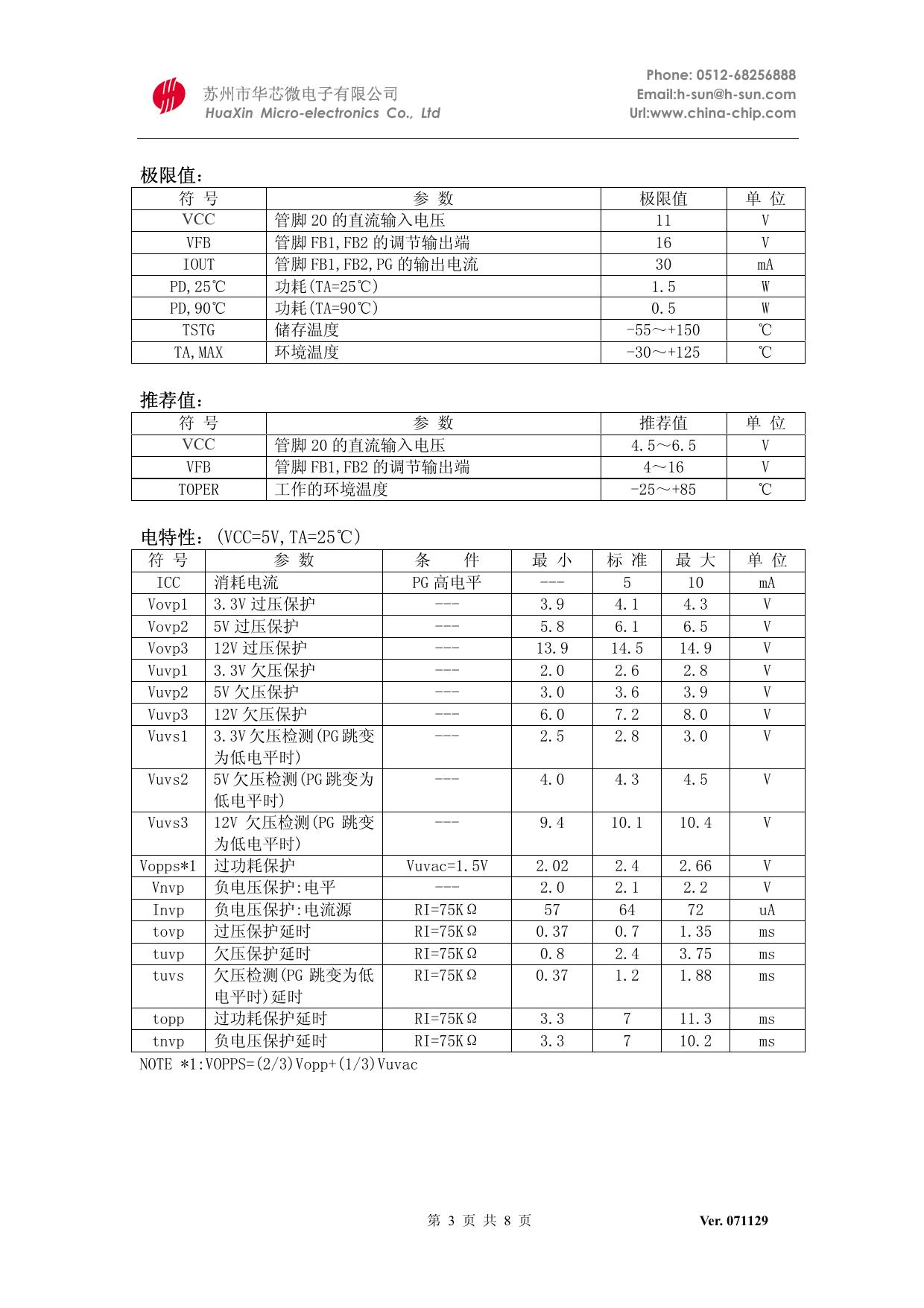 华芯SG6105电脑开关电源控制器说明书