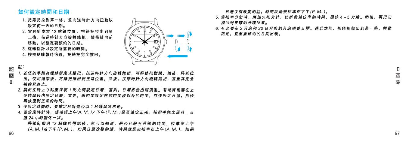 精工SEIKO 5J22_5J32表说明书