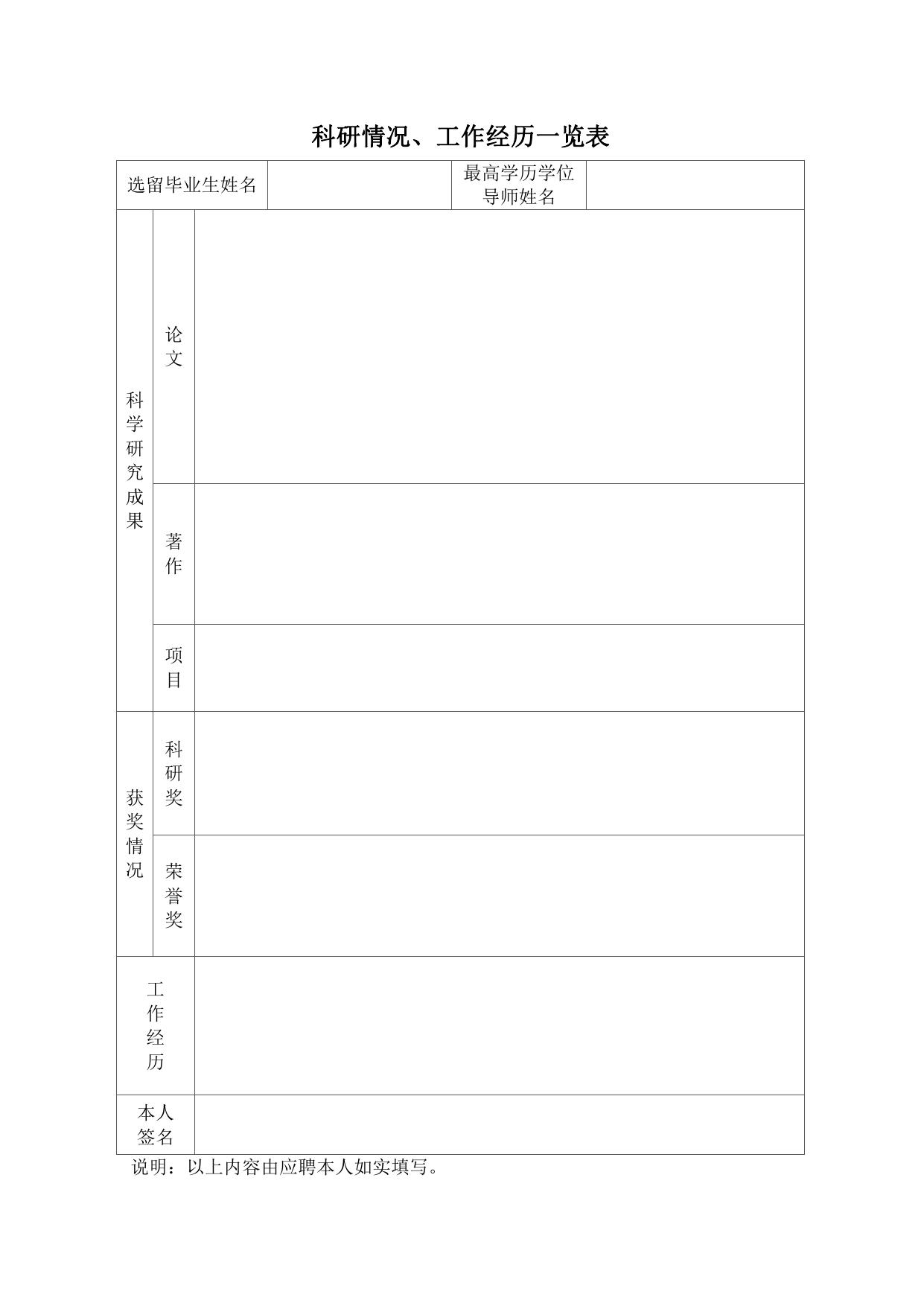 长安大学公路学院长安大学选留毕业生应聘须知及相关表格.pdf