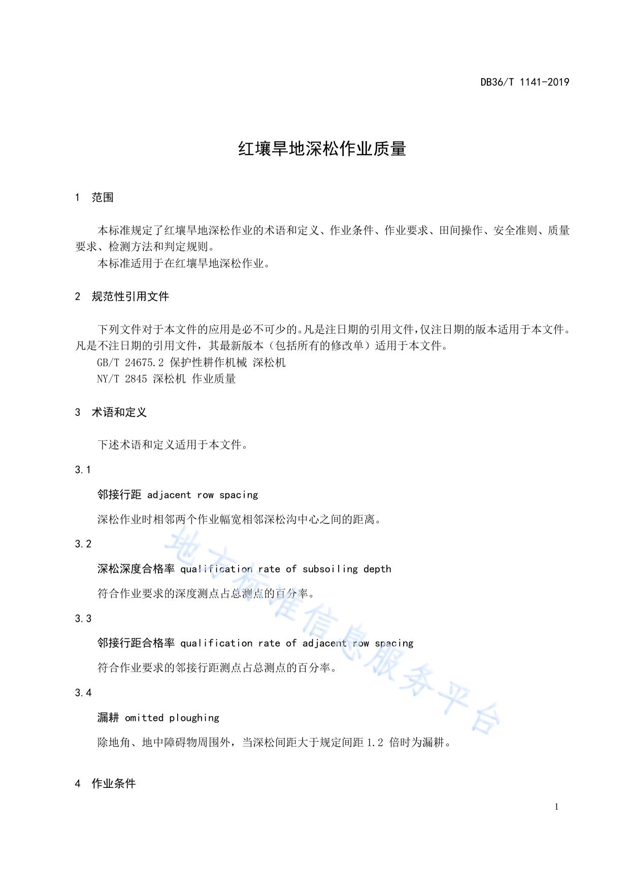 红壤旱地深松作业质量