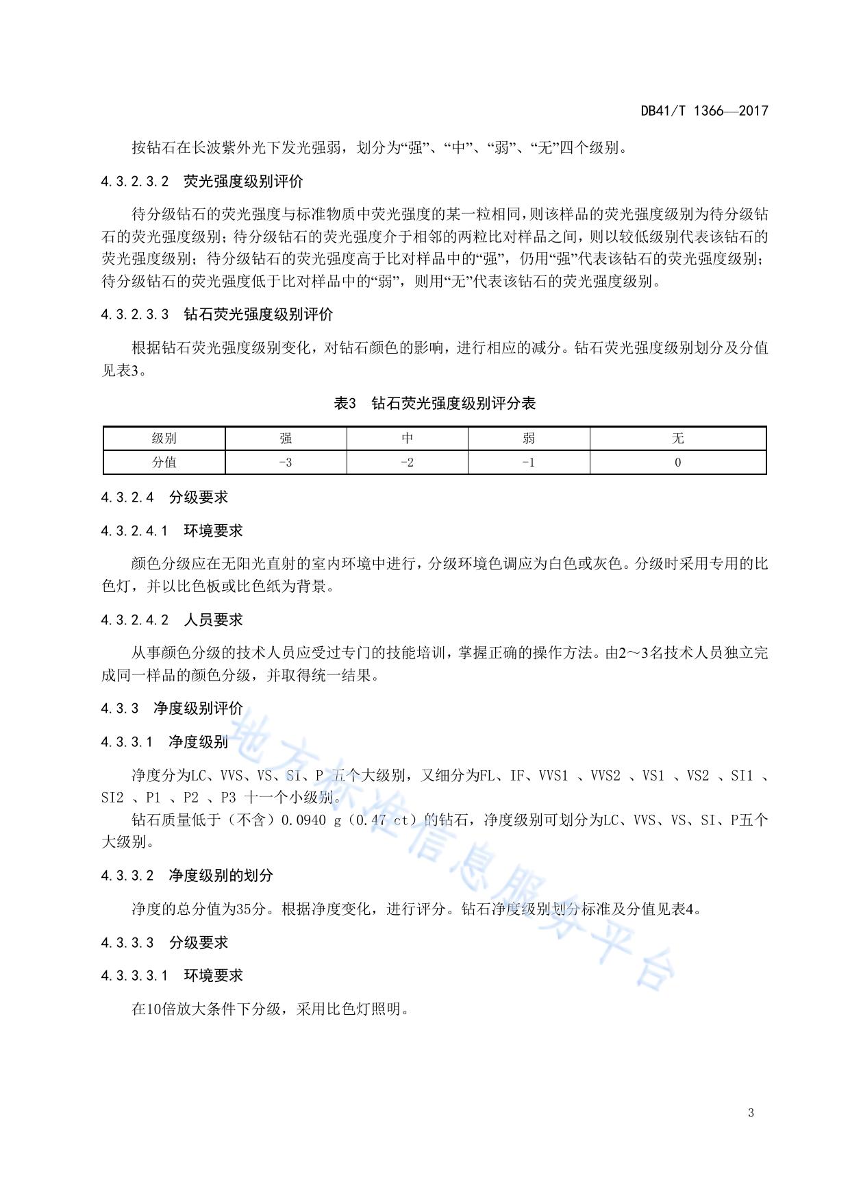 钻石饰品品质级别评价规则