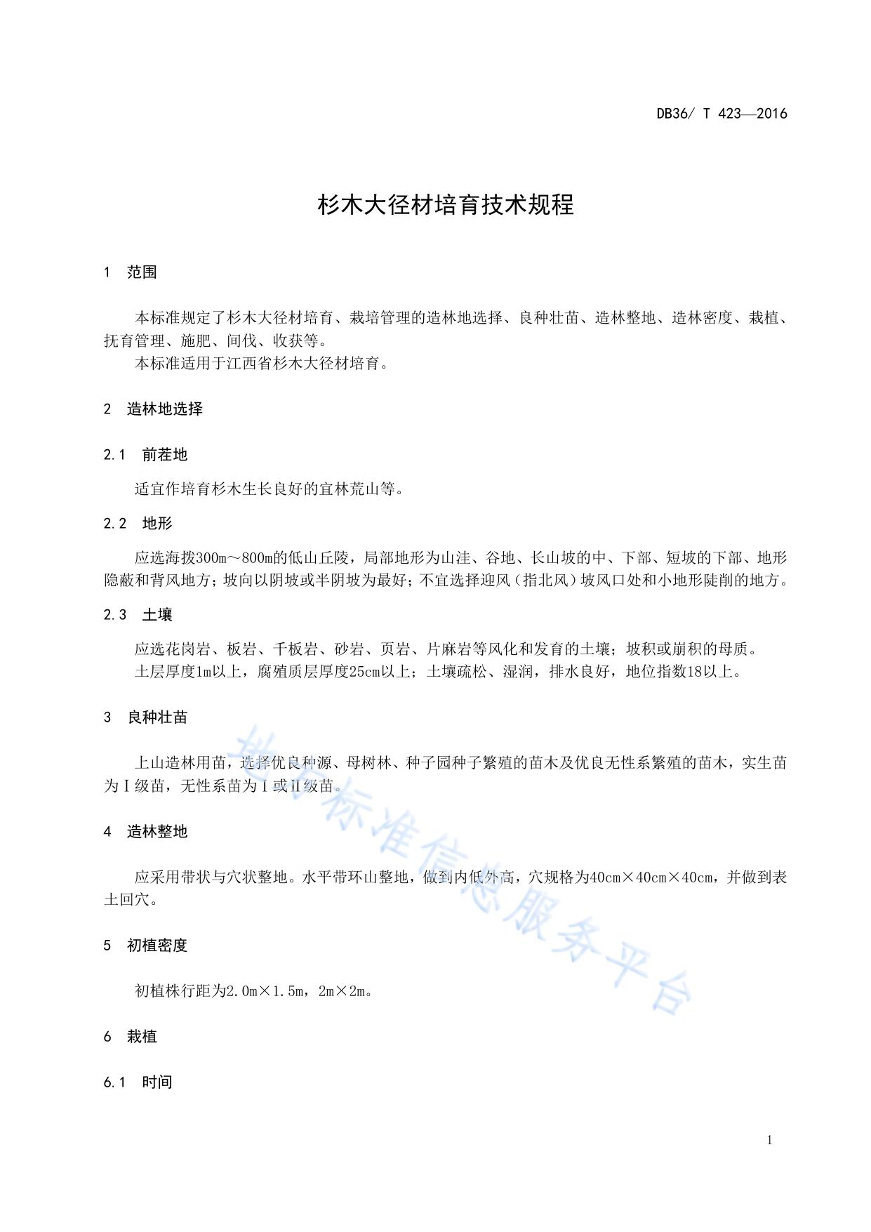 杉木大径材培育技术规程