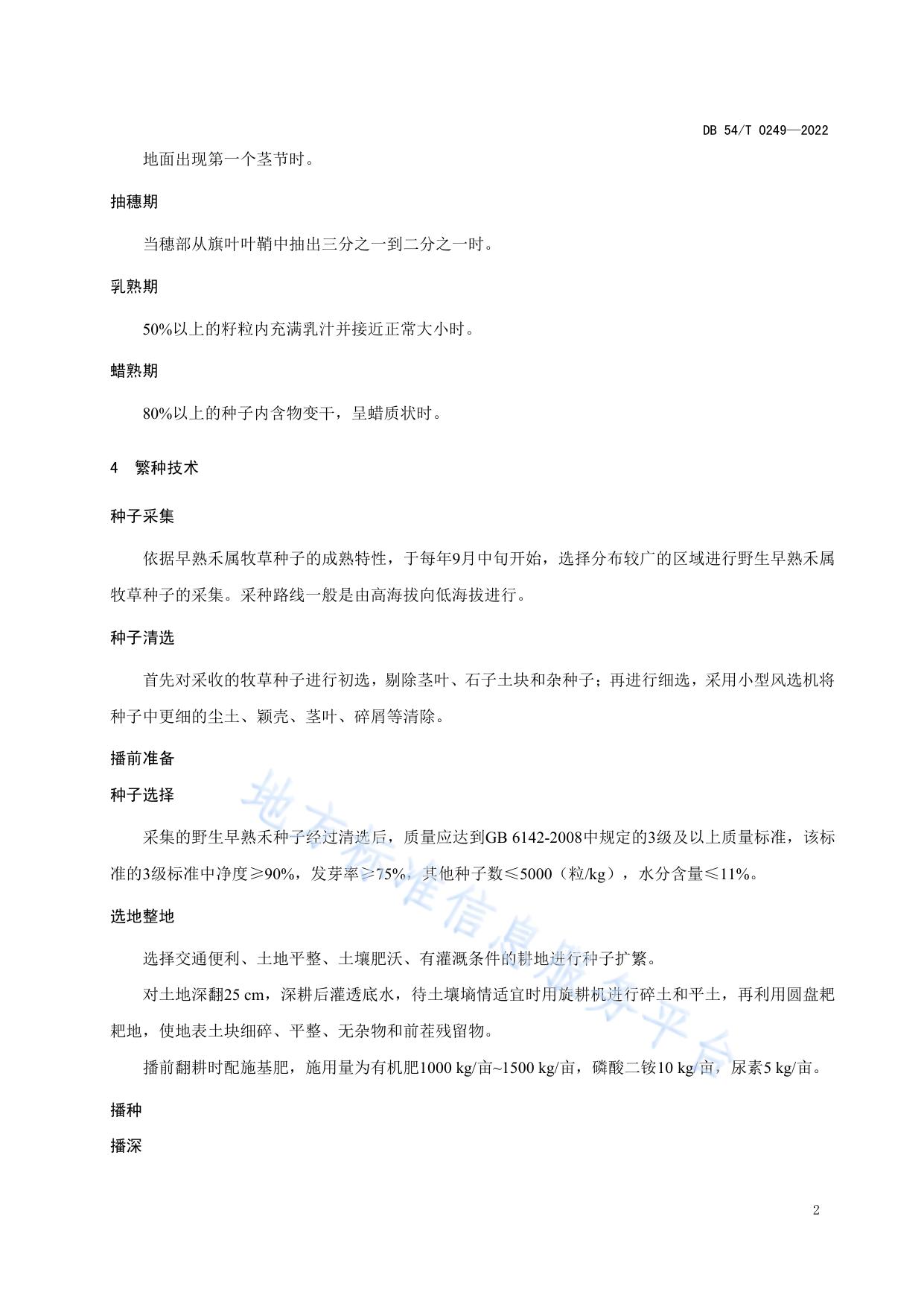 野生早熟禾繁种技术规程