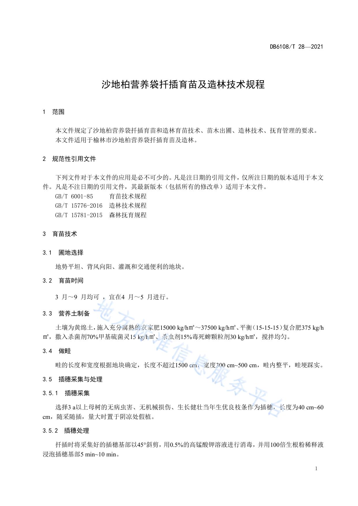 沙地柏营养袋扦插育苗及造林技术规程