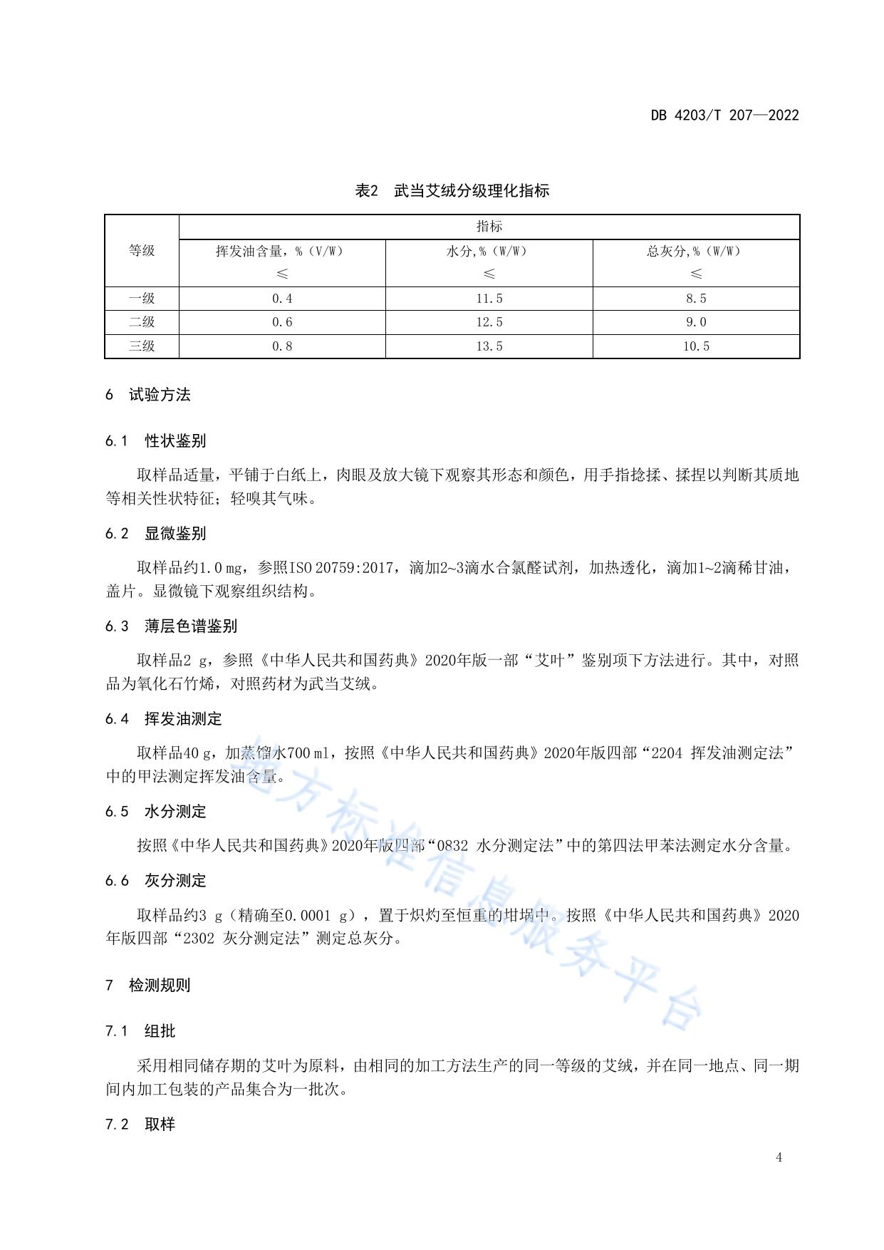 武当艾绒质量分级