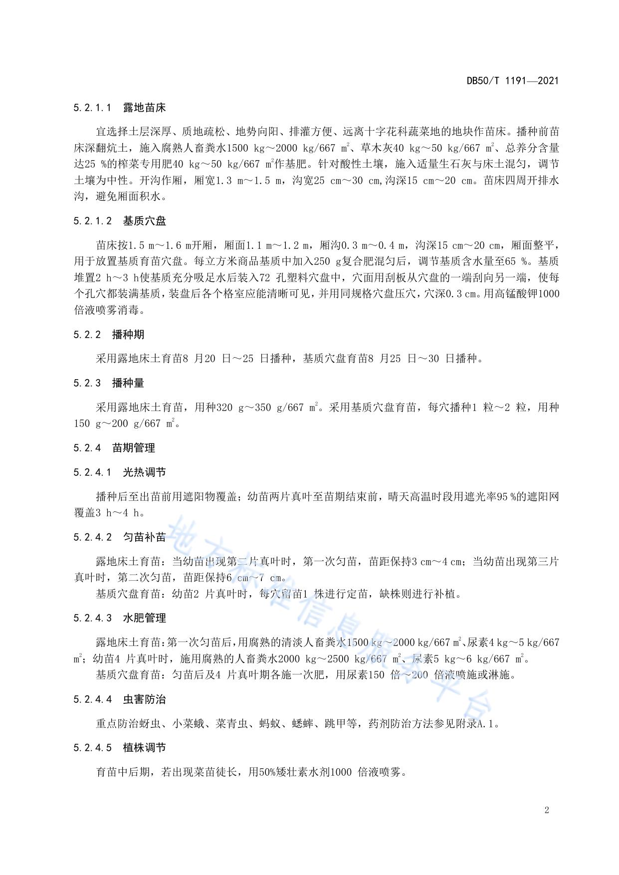 绿色食品 鲜食青菜头生产技术规程